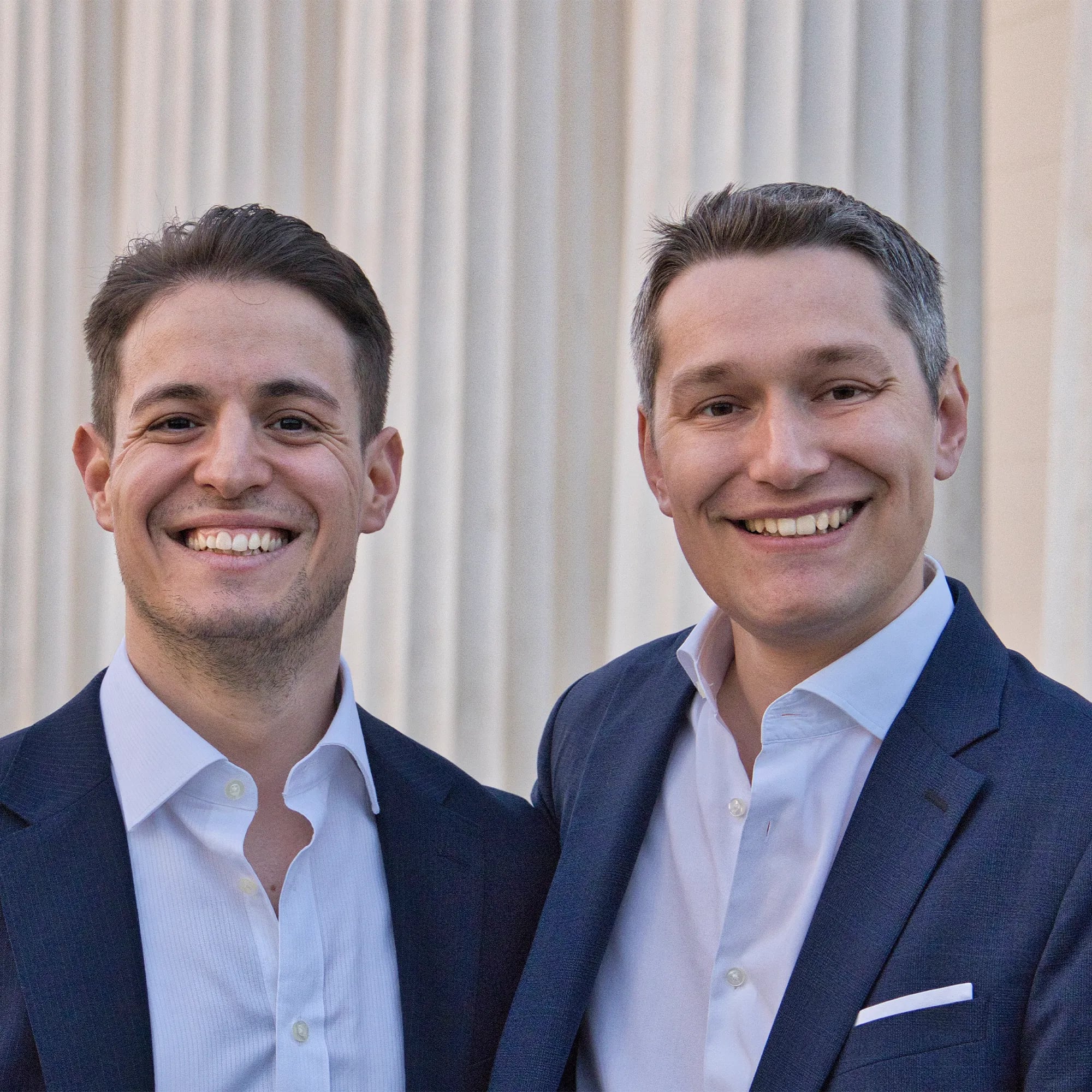 Stone lion sculpture at the firm entrance